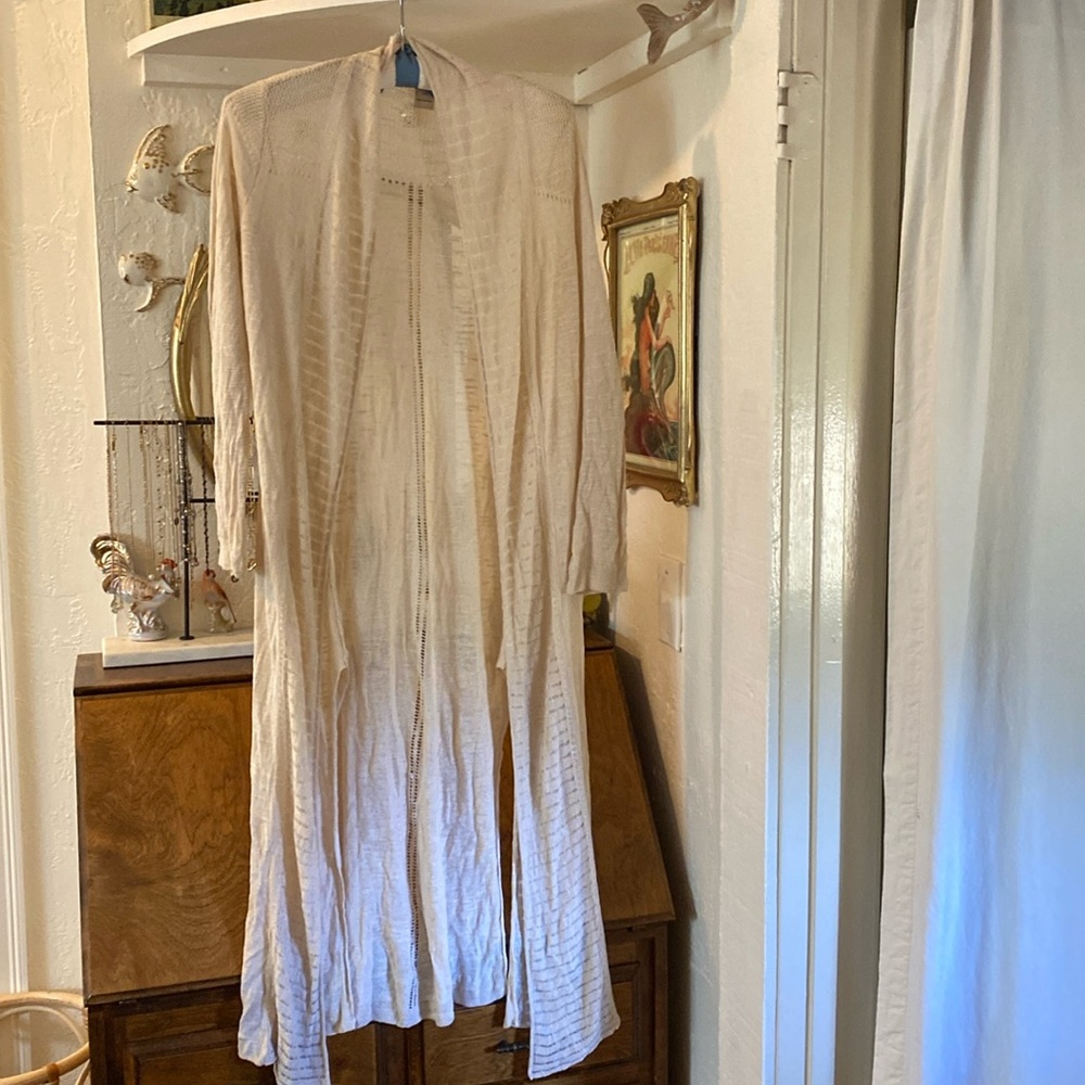 Lucky Brand long (ankle length) open and airy cardigan.